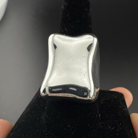 RLM Ring Robert Lee Morris Tablet Rectangle Modernist Bronze Bold QVC size 10 - Picture 3 of 14